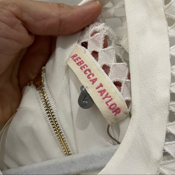 Rebecca Taylor White Diamond Shift Dress Size 4 NWT - Picture 5 of 10